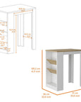 White And Natural 36" Kitchen Island With Storage