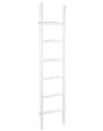 76" White Distressed Solid Wood Four Step Ladder Shelf