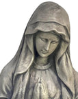 32" Gray Polyresin Virgin Mary Outdoor Statue