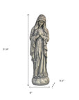 32" Gray Polyresin Virgin Mary Outdoor Statue