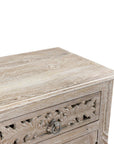 30" White Solid Wood Distressed One Drawer Nightstand