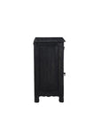 30" Black Solid Wood Distressed One Drawer Nightstand