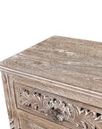 30" Gray Solid Wood Distressed One Drawer Nightstand