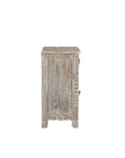 30" Gray Solid Wood Distressed One Drawer Nightstand