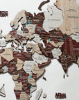 47" X 79" Brown And Beige World Map Hanging Dimensional Sculpture