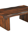 51" Dark Brown Solid Wood Sled Coffee Table