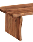 51" Brown Solid Wood Sled Coffee Table
