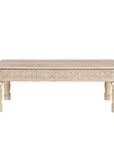 51" White Solid Wood Distressed Coffee Table
