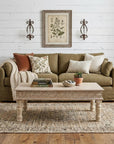 51" White Solid Wood Distressed Coffee Table