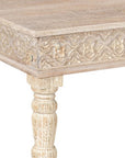 51" White Solid Wood Distressed Coffee Table