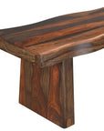 68" Dark Brown Solid Wood Dining Bench