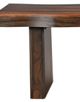 68" Dark Brown Solid Wood Dining Bench