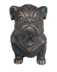 16" Antiqued Bronze Bulldog Outdoor Statue