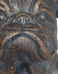 16" Antiqued Bronze Bulldog Outdoor Statue