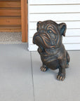 16" Antiqued Bronze Bulldog Outdoor Statue