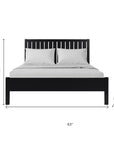 Three Piece Black Solid Wood Bedroom Set