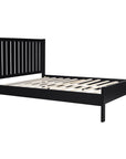 Three Piece Black Solid Wood Bedroom Set