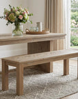60" Natural Distressed Solid Wood Dining Bench