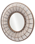 32" Brown Round Accent Mirror