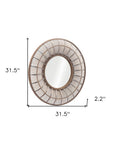 32" Brown Round Accent Mirror