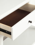 42" White Solid Wood Console Table With Shelves And Drawers