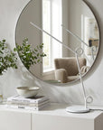 35" White Metal Novelty Desk Table Lamp