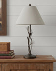 32" Rust Metal Table Lamp With Gray Empire Shade