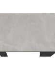 36" Gray and Black Faux Marble and Wood Kitchen Island With Storage