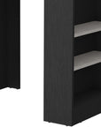 36" Gray and Black Faux Marble and Wood Kitchen Island With Storage