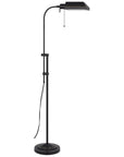 57" Bronze Metal Adjustable Floor Lamp With Bronze Metal Square Shade