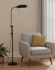 57" Bronze Metal Adjustable Floor Lamp With Bronze Metal Square Shade