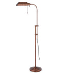 57" Rusted Adjustable Traditional Shaped Floor Lamp With Rust Square Shade