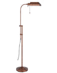 57" Rusted Adjustable Traditional Shaped Floor Lamp With Rust Square Shade