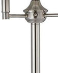 62" Nickel Four Light Traditional Shaped Floor Lamp With White Square Shade