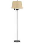 62" Bronze Four Light Floor Lamp With Beige Fabric Square Shade
