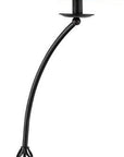 62" Black Tray Table Floor Lamp With Brown Empire Shade