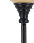71" Bronze Torchiere Floor Lamp With Beige Frosted Glass Dome Shade