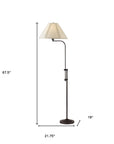 68" Bronze Adjustable Traditional Shaped Floor Lamp With Beige Empire Shade