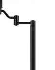 60" Bronze Swing Arm Floor Lamp With Beige Fabric Empire Shade