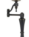 61" Bronze Swing Arm Floor Lamp With Brown Square Shade