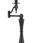 61" Bronze Swing Arm Floor Lamp With Brown Square Shade