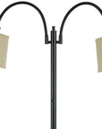 65" Bronze Two Light Traditional Shaped Floor Lamp With Tan Square Shade