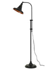 58" Bronze Metal Adjustable Floor Lamp With Bronze Metal Dome Shade