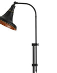 58" Bronze Metal Adjustable Floor Lamp With Bronze Metal Dome Shade