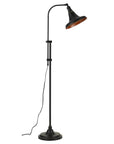 58" Bronze Metal Adjustable Floor Lamp With Bronze Metal Dome Shade
