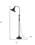 58" Bronze Metal Adjustable Floor Lamp With Bronze Metal Dome Shade