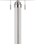 60" Chrome Two Light Traditional Shaped Floor Lamp With White Rectangular Shade