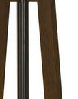 65" Brown Tripod Floor Lamp With White Rectangular Shade