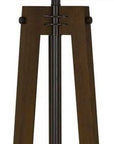 65" Brown Tripod Floor Lamp With White Rectangular Shade
