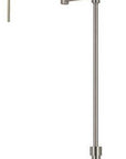 61" Nickel Metal Adjustable Swing Arm Floor Lamp With Gray Shade